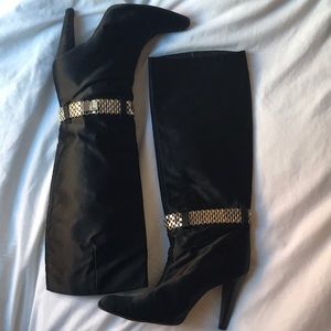 Givenchy boots! Satin with silver detail.